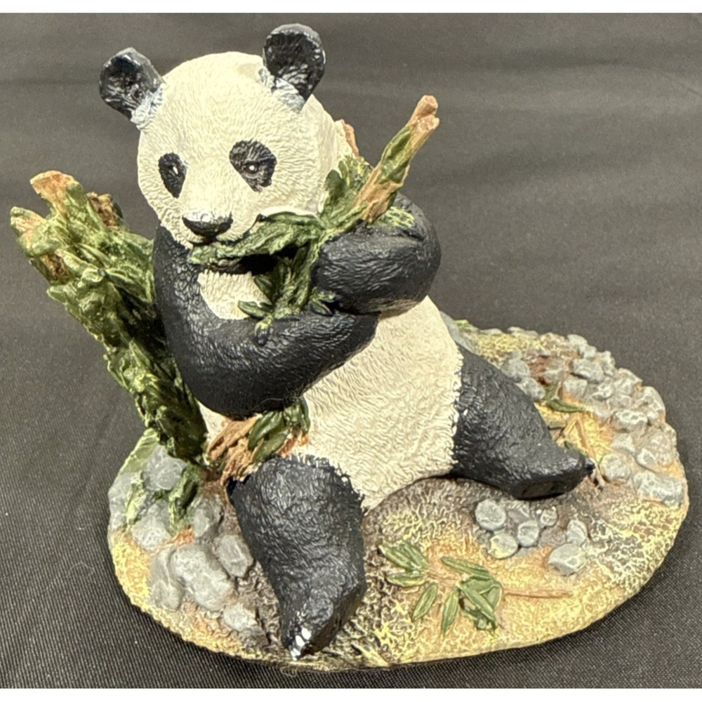Franklin Mint Panda Sculpture Wildlife Preservation Trust 1987 Black White VTG